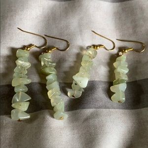 NWOT Jade Chip Rock Earrings